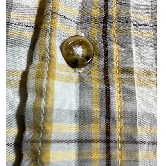 Men's Wrangler Short Sleeve Button Up Shirt, Size 3X Yellow Brown Gray Plaid - Picture 6 of 8